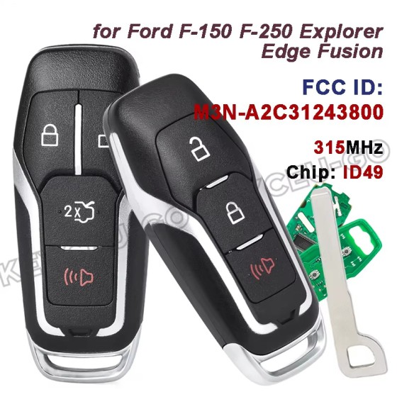 2015-2017 Ford / 3-Button Smart Key / M3N-A2C31243800 (AFTERMARKET)